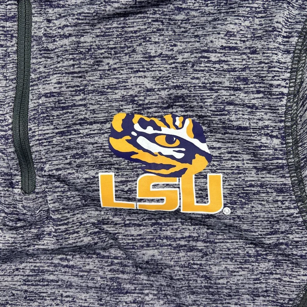 Russell LSU Tigers 1/4 Zip Jacket Girls Large 10-12 Purple Lightweight